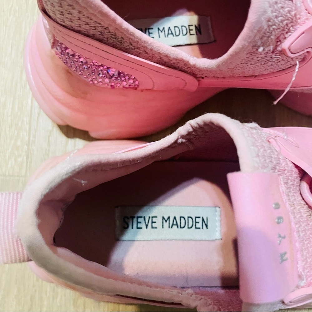 Steve Madden Myles NY90 pink woman slip on sneakers size 7 rhinestones pink - Picture 5 of 10